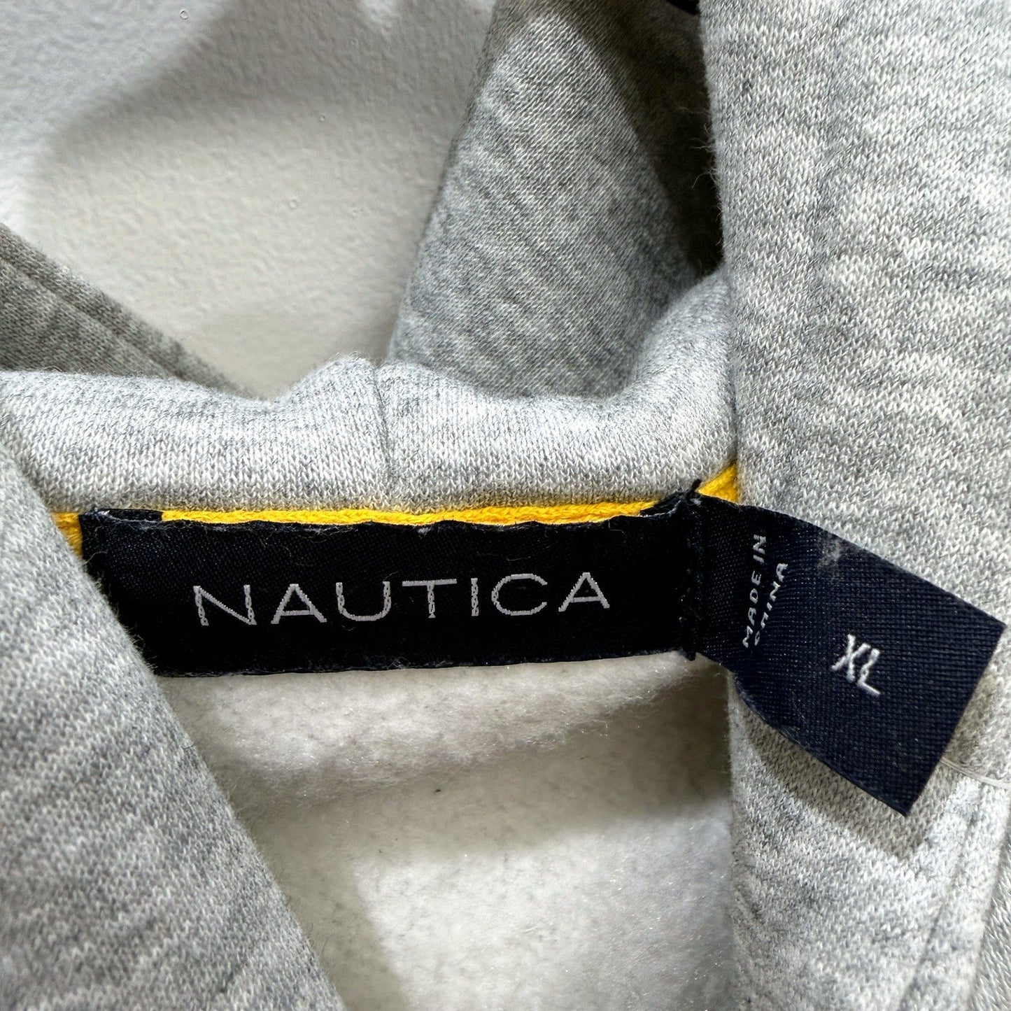 Nautica Mens Gray Pullover Hoodie - Comfortable Cotton Blend, XL Size NEW