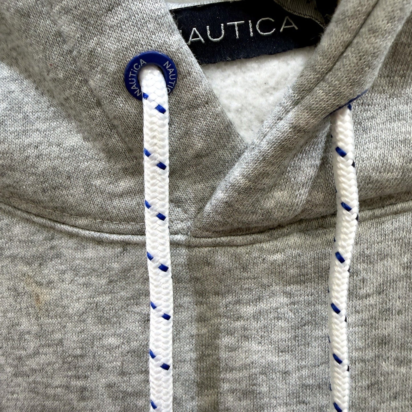 Nautica Mens Gray Pullover Hoodie - Comfortable Cotton Blend, XL Size NEW