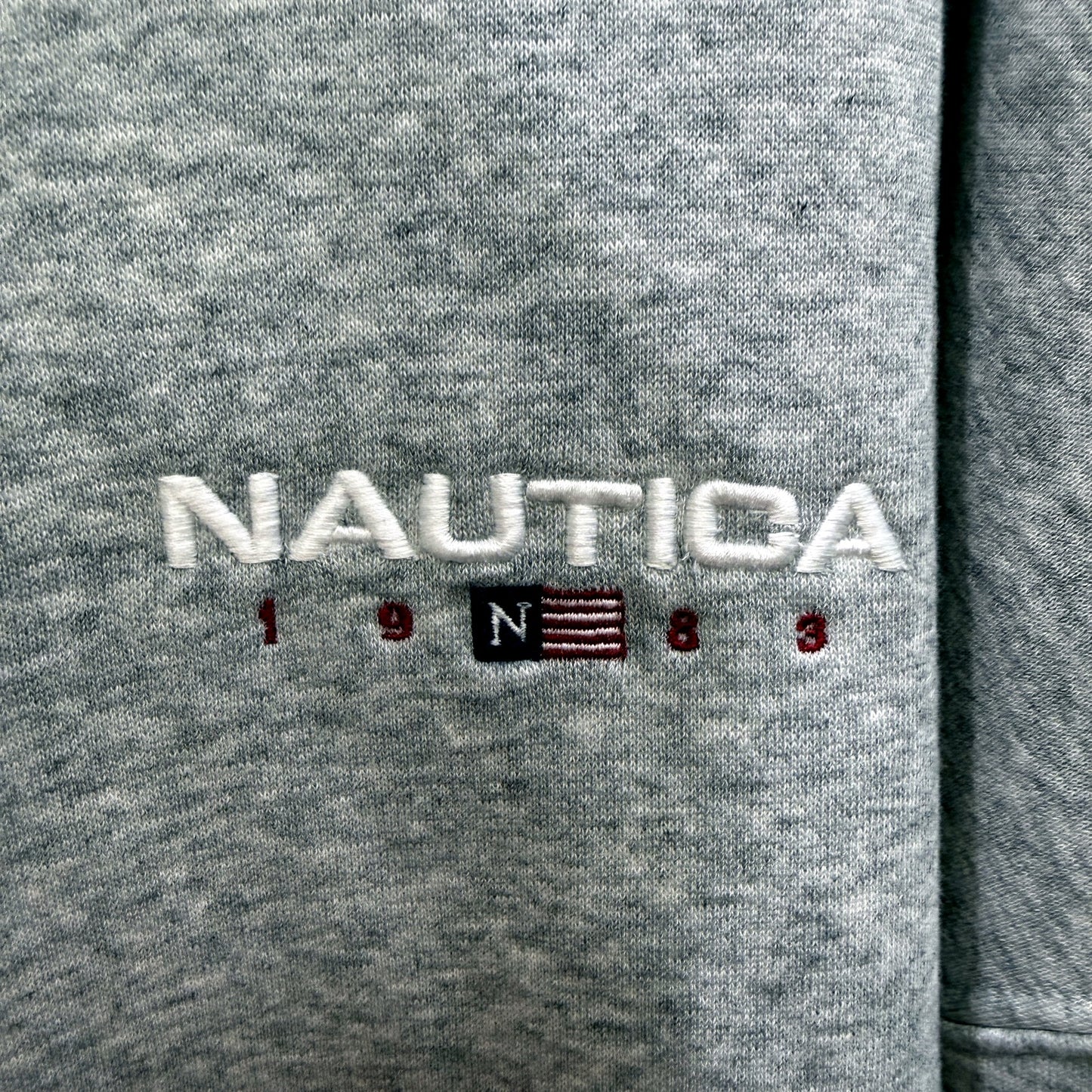 Nautica Mens Gray Pullover Hoodie - Comfortable Cotton Blend, XL Size NEW