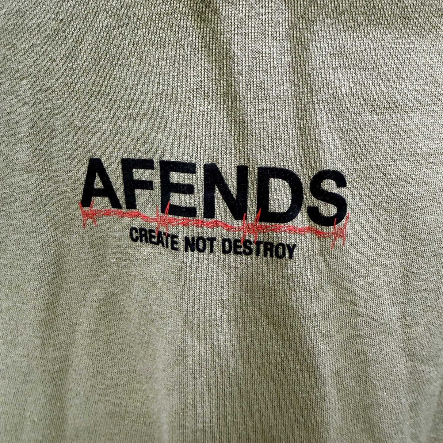 Afends Mens Recycled Cotton Pullover Hoodie in Olive Green, Size S NEW