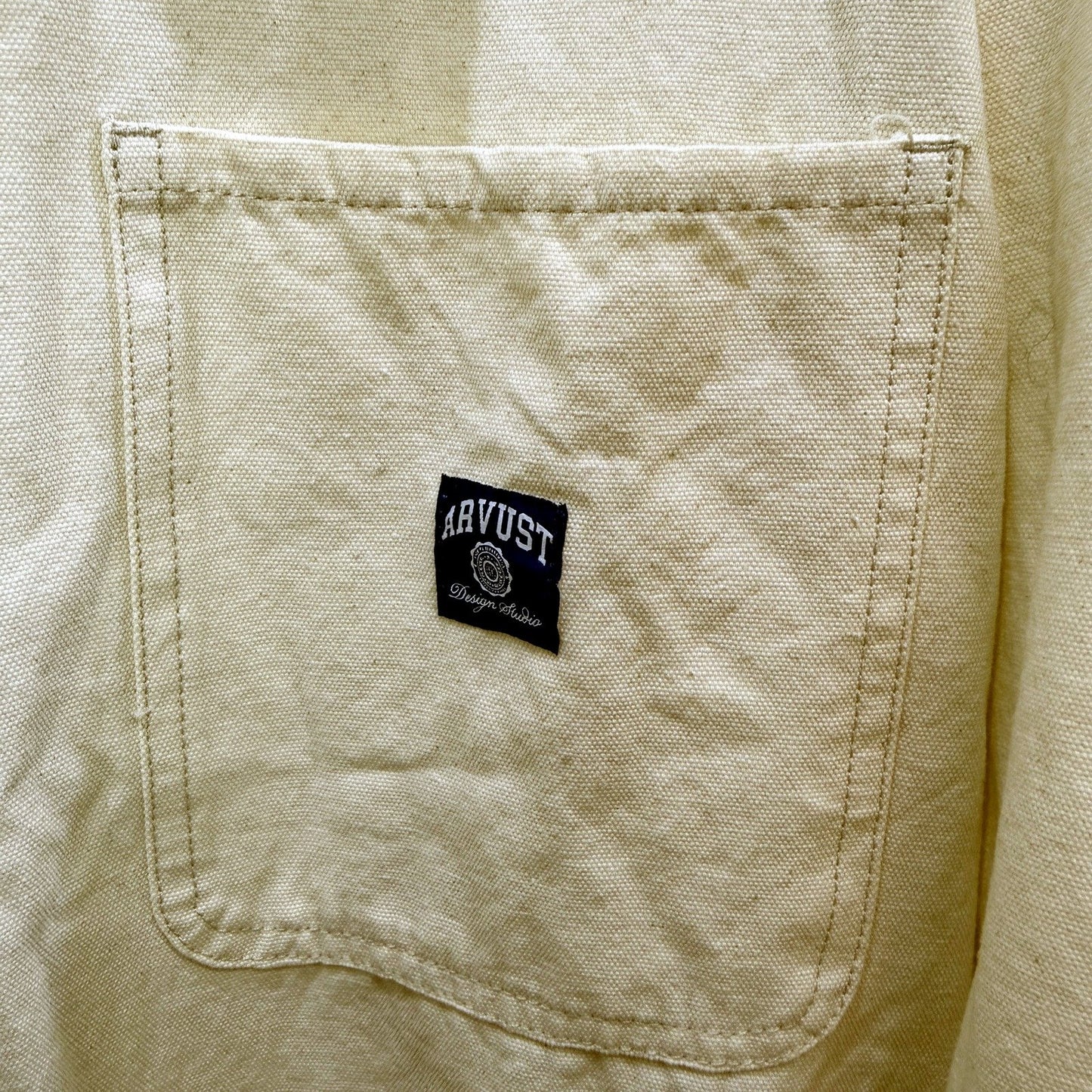 Arvust Mens Studio Chore Jacket Cotton Utility Workwear in Beige, XL Size NEW