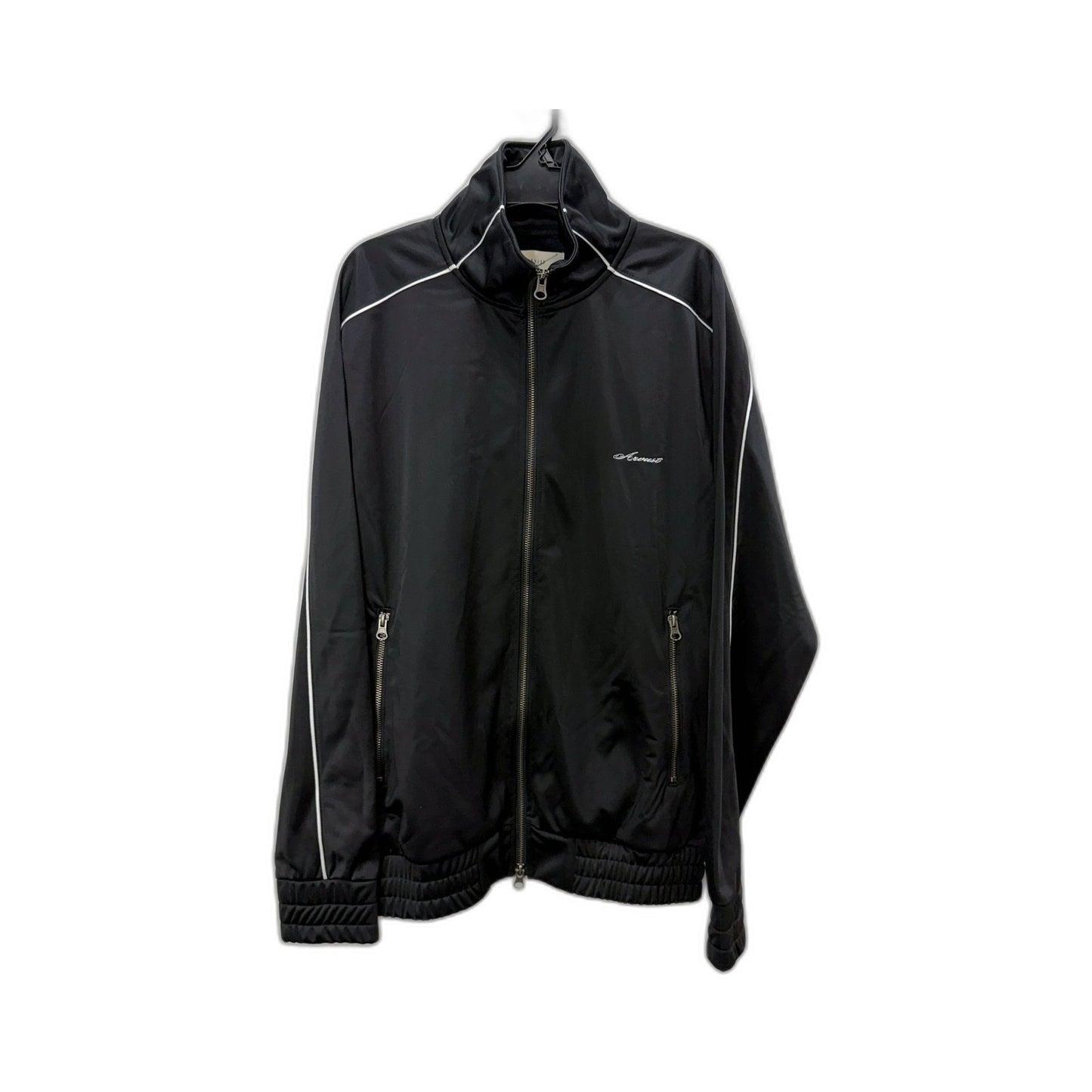 Arvust Mens Lightweight Zip-Up Pullover Script Tricot Track Jacket Black S NEW