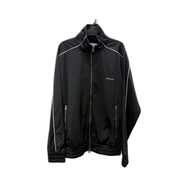Arvust Mens Lightweight Zip-Up Pullover Script Tricot Track Jacket Black S NEW