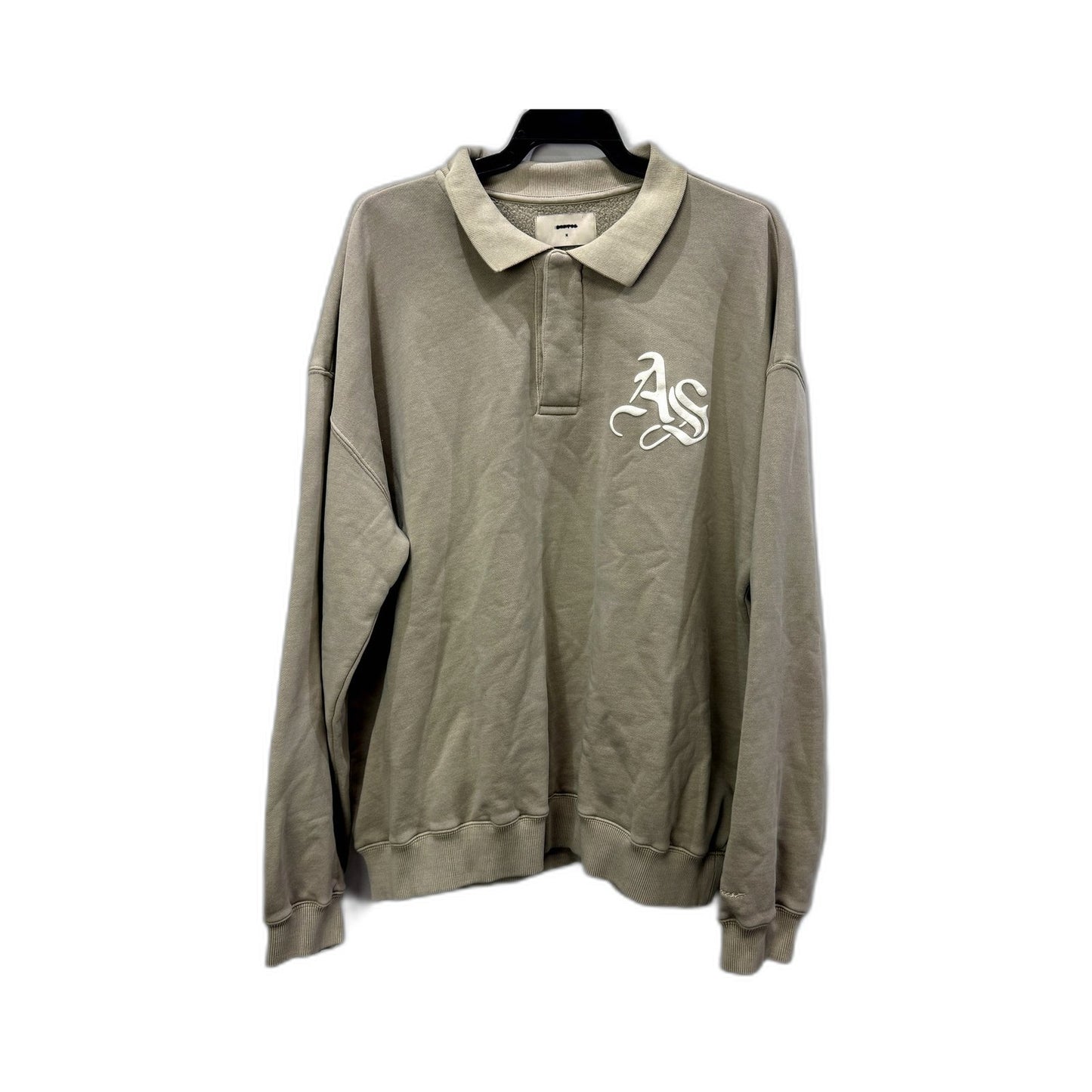 Arvust Mens Institute Quarter Button Jumper Beige Comfortable Casual Size M NEW