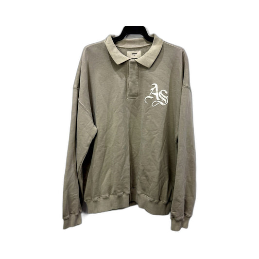 Arvust Mens Institute Quarter Button Jumper Beige Comfortable Casual Size M NEW