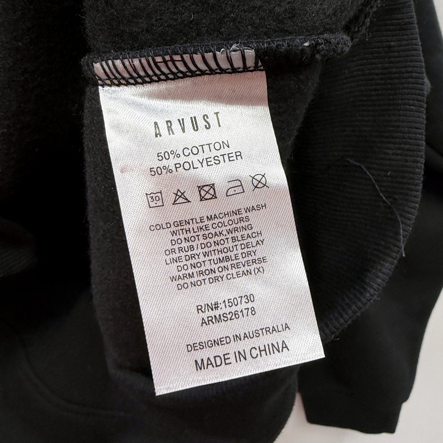 Arvust Mens Archive Zip Hoodie in Black, Size M NEW