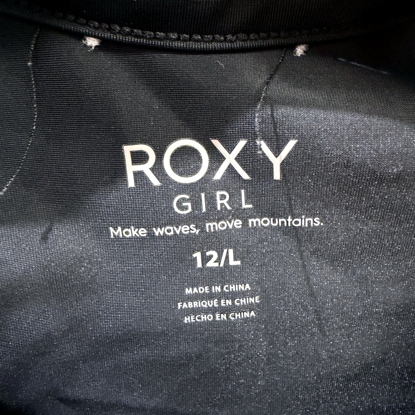 Roxy Girls Floral Print Rash Guard Swimwear Lightweight Breathable Size 12/L