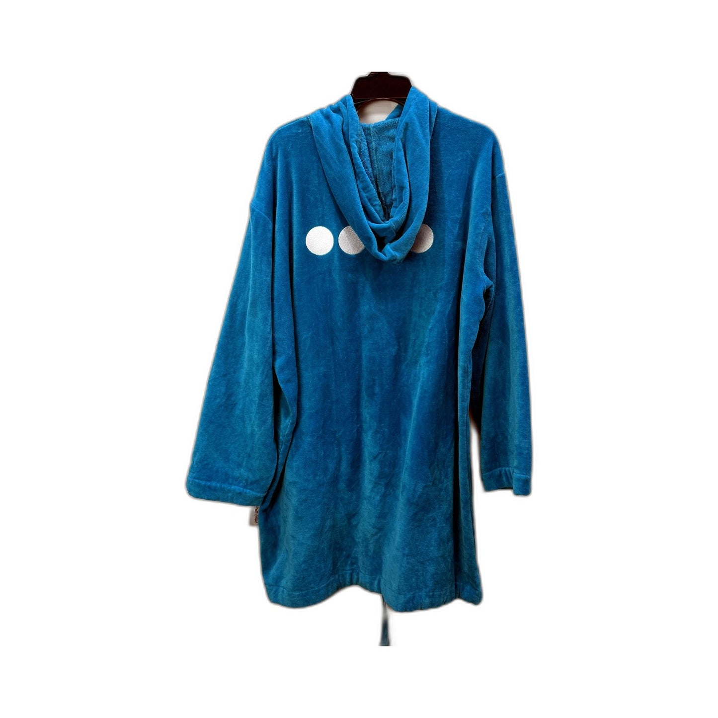 Ashlee Grace Unisex Luxe Hooded Zip-Up Towelling Swim Robe Aqua Size 4