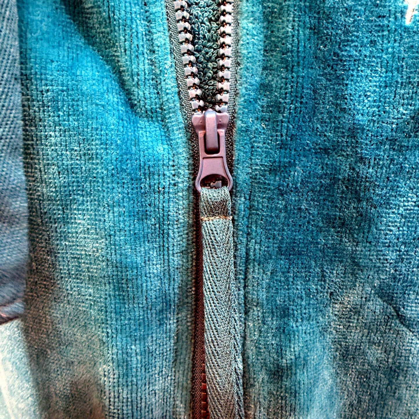 Ashlee Grace Unisex Luxe Hooded Zip-Up Towelling Swim Robe Aqua Size 4