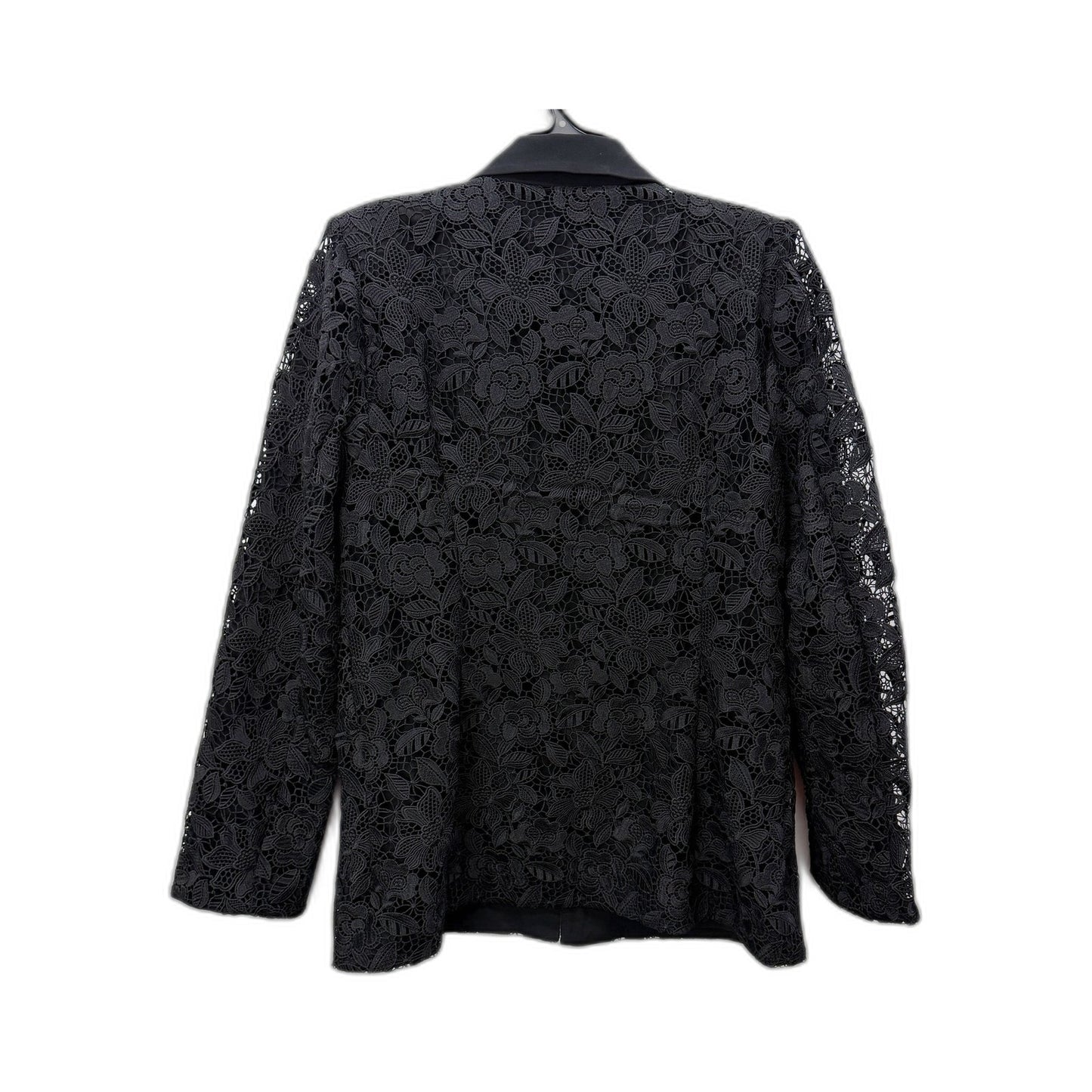 Deciuba Womens Lace Floral Blazer Jacket in Black for Size 14
