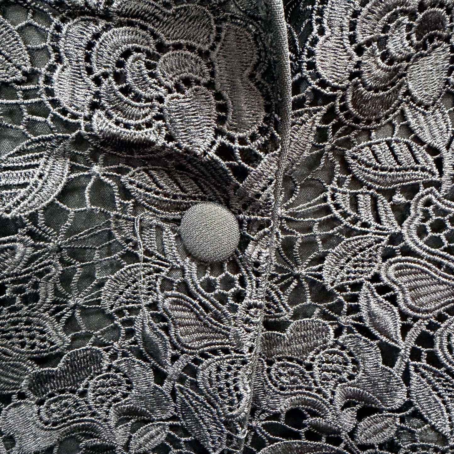 Deciuba Womens Lace Floral Blazer Jacket in Black for Size 14