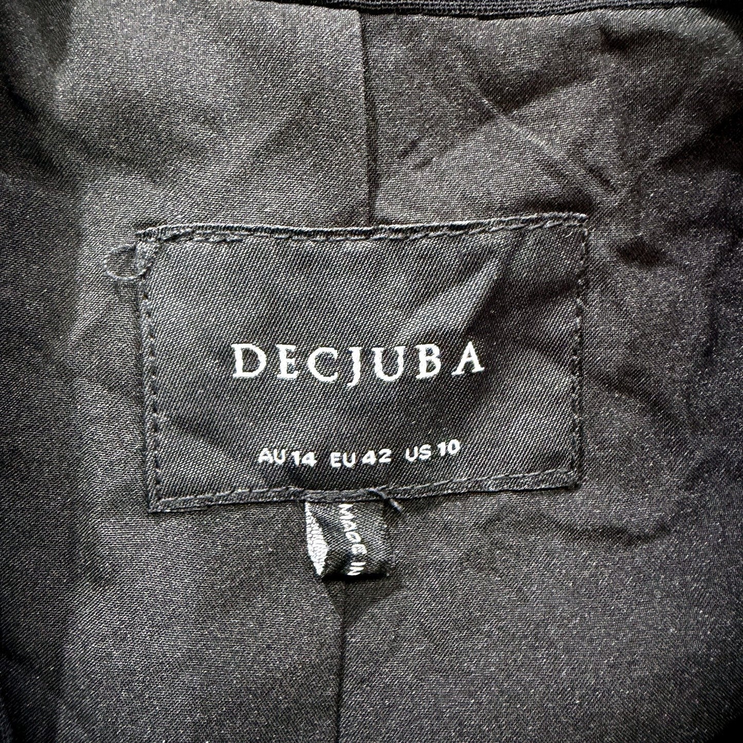 Deciuba Womens Lace Floral Blazer Jacket in Black for Size 14