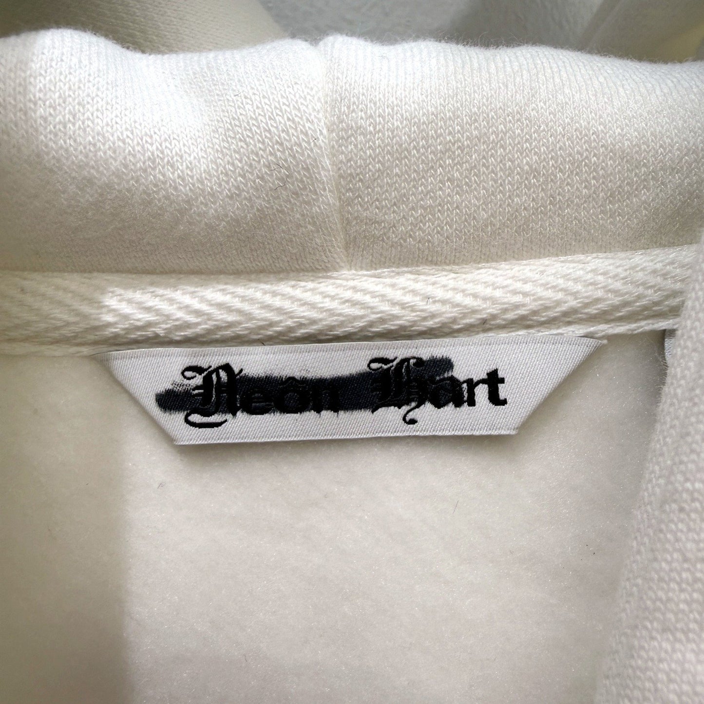 Neon Hart Womens Pullover Studio Hoodie White Soft Comfortable Size Small NEW