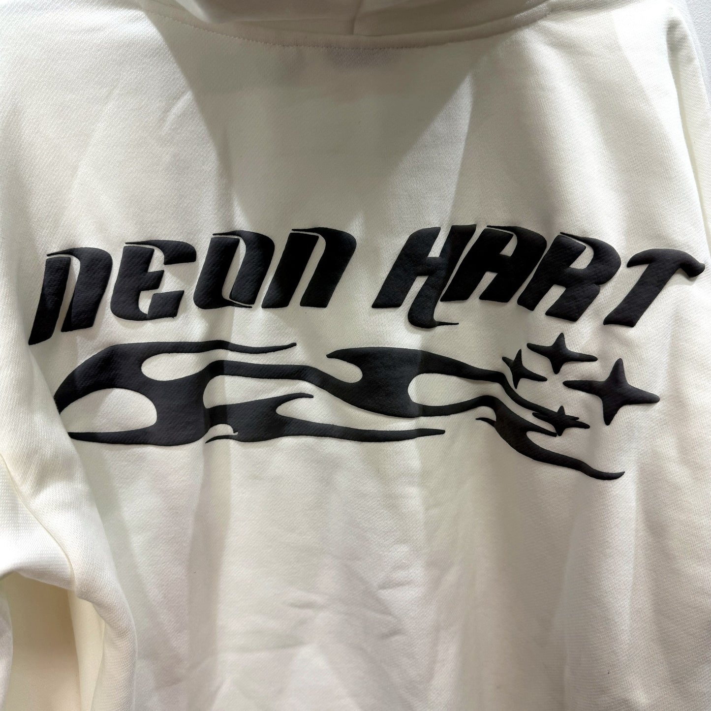 Neon Hart Womens Pullover Studio Hoodie White Soft Comfortable Size Small NEW