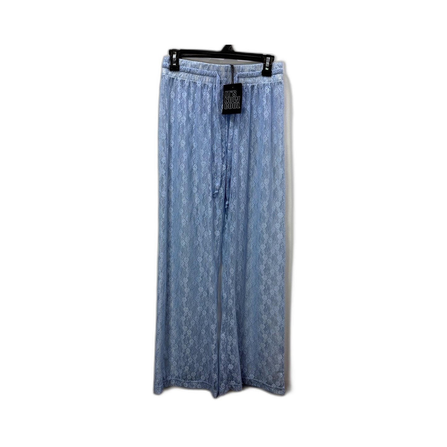 It's Now Cool Womens Mesh Leisure Pants Lace Design Della Robbia Blue Size S NEW