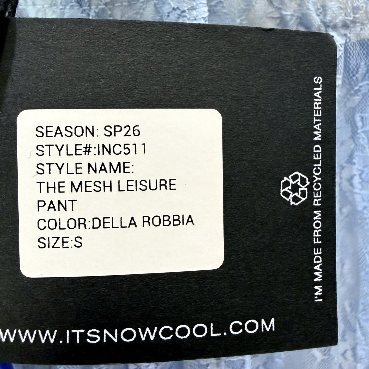 It's Now Cool Womens Mesh Leisure Pants Lace Design Della Robbia Blue Size S NEW