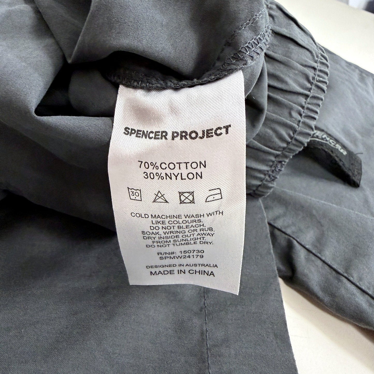 Spencer Project Mens Convertible Cargo Pants in Charcoal Grey, Size 30 NEW