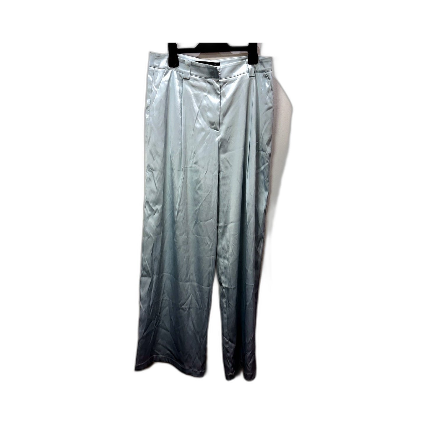 Lioness Womens Metallic Blue Pleated Front Dress Pants, Size M NEW