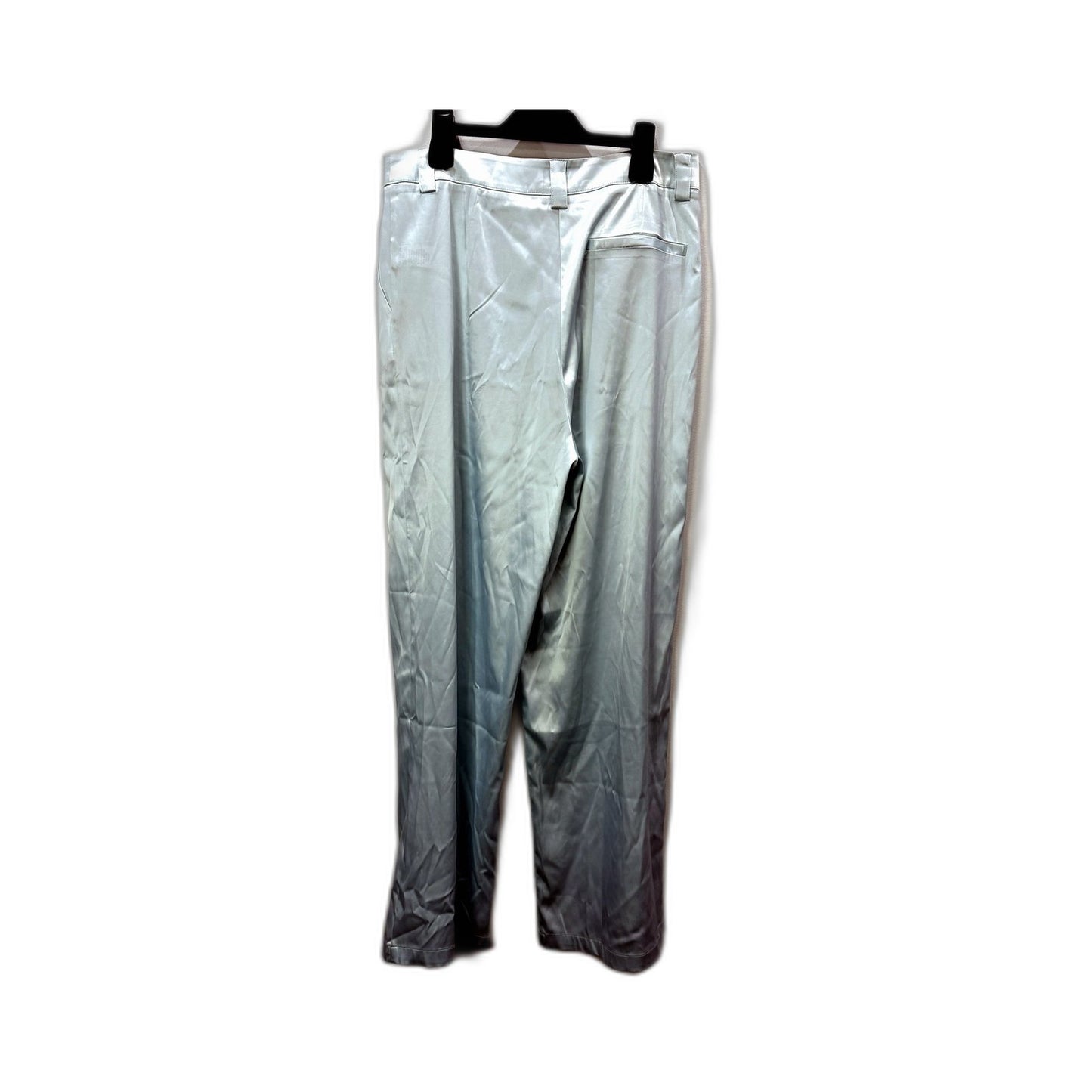 Lioness Womens Pleated Metallic Blue Dress Pants with Elastic Waist, Size M NEW
