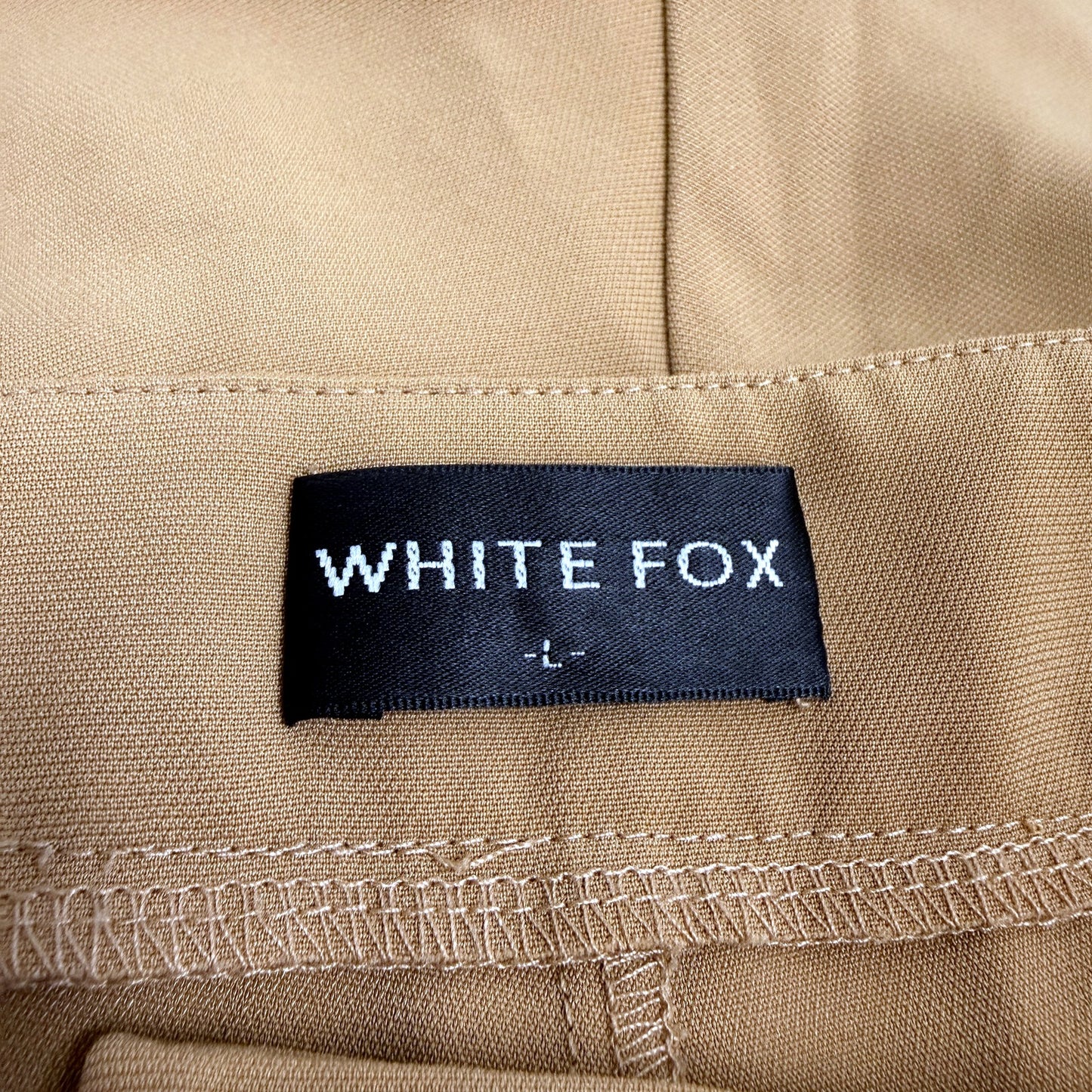 White Fox Womens Casual Slit Ankle Pants Tan Size L NEW