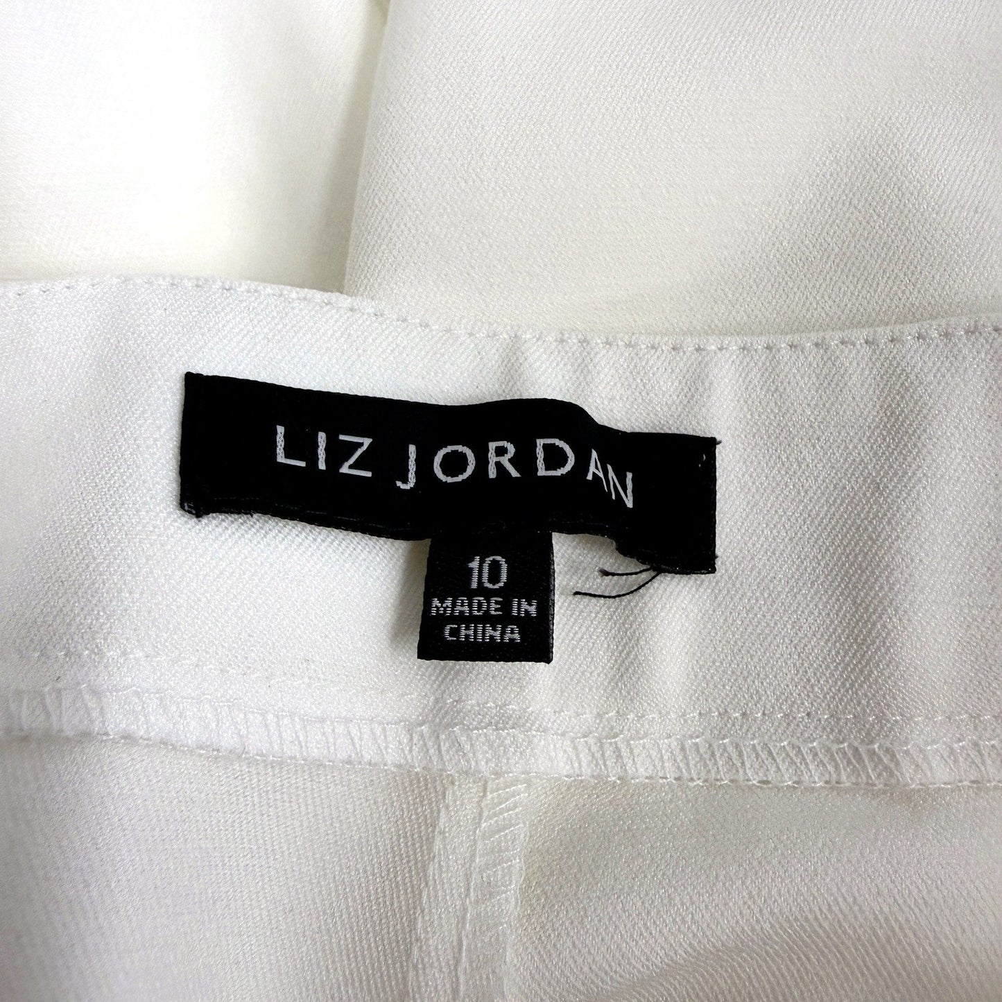 Liz Jordan Womens Pleated Dress Pants, White, Size 10