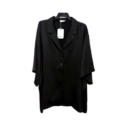 Fayt The Label Womens Loose Fit Noa Shirt in Black Plus Size 22-24 NEW
