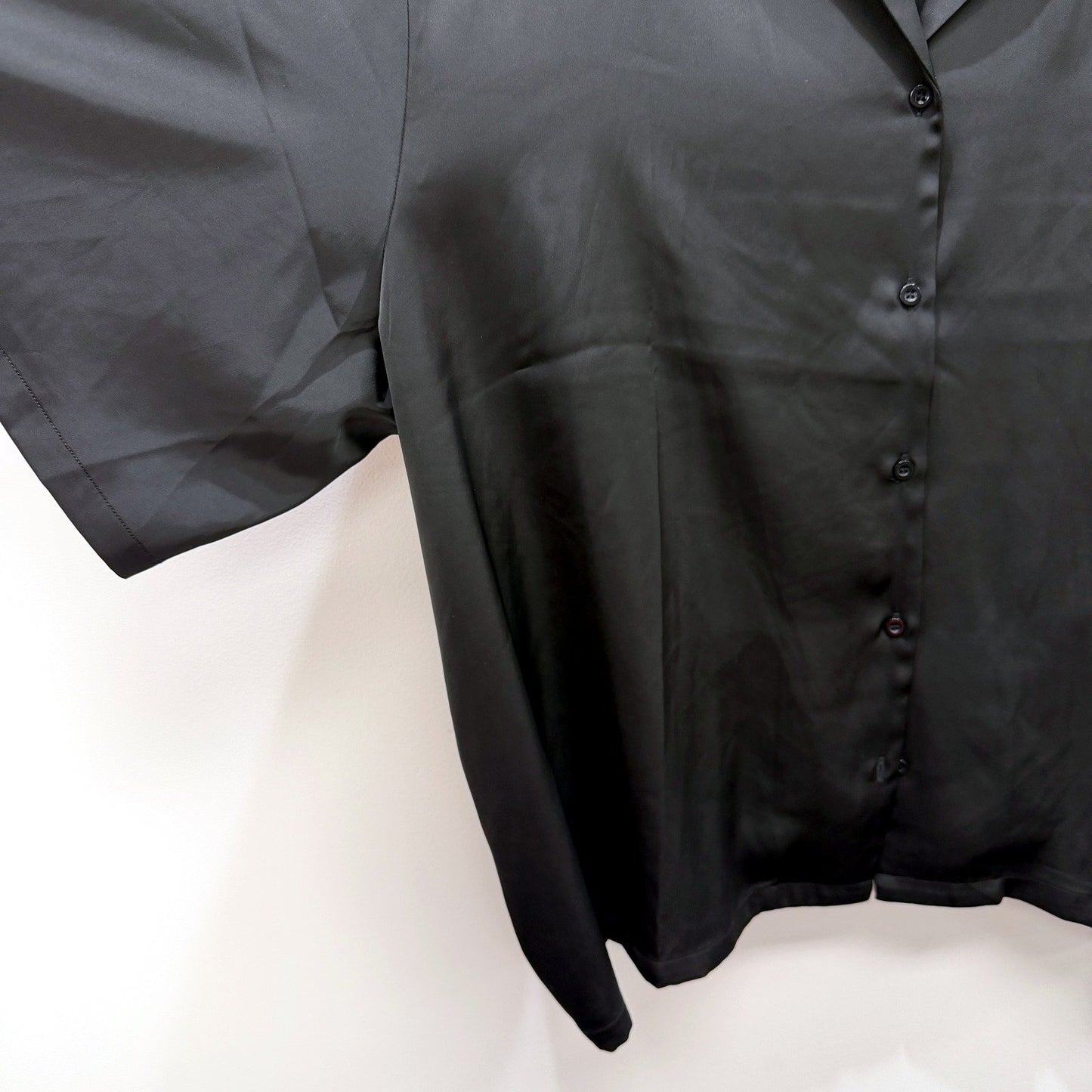 Fayt The Label Womens Loose Fit Noa Shirt in Black Plus Size 22-24 NEW