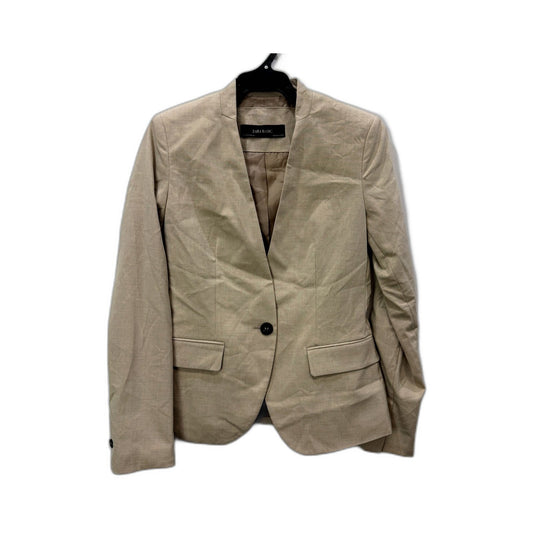 Zara Womens Beige Lightweight Blazer Polyester Viscose Elastane Size 6 NEW