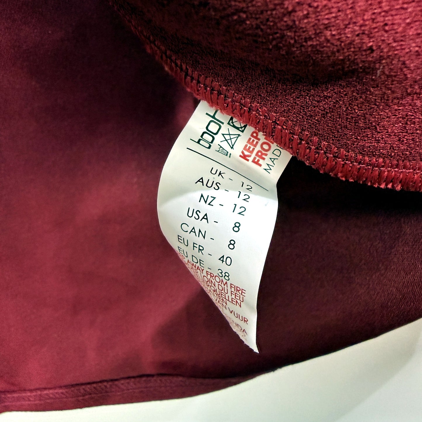 Boohoo Womens Red Open Cardigan Cozy Casual Pullover Sweatshirt Size 12