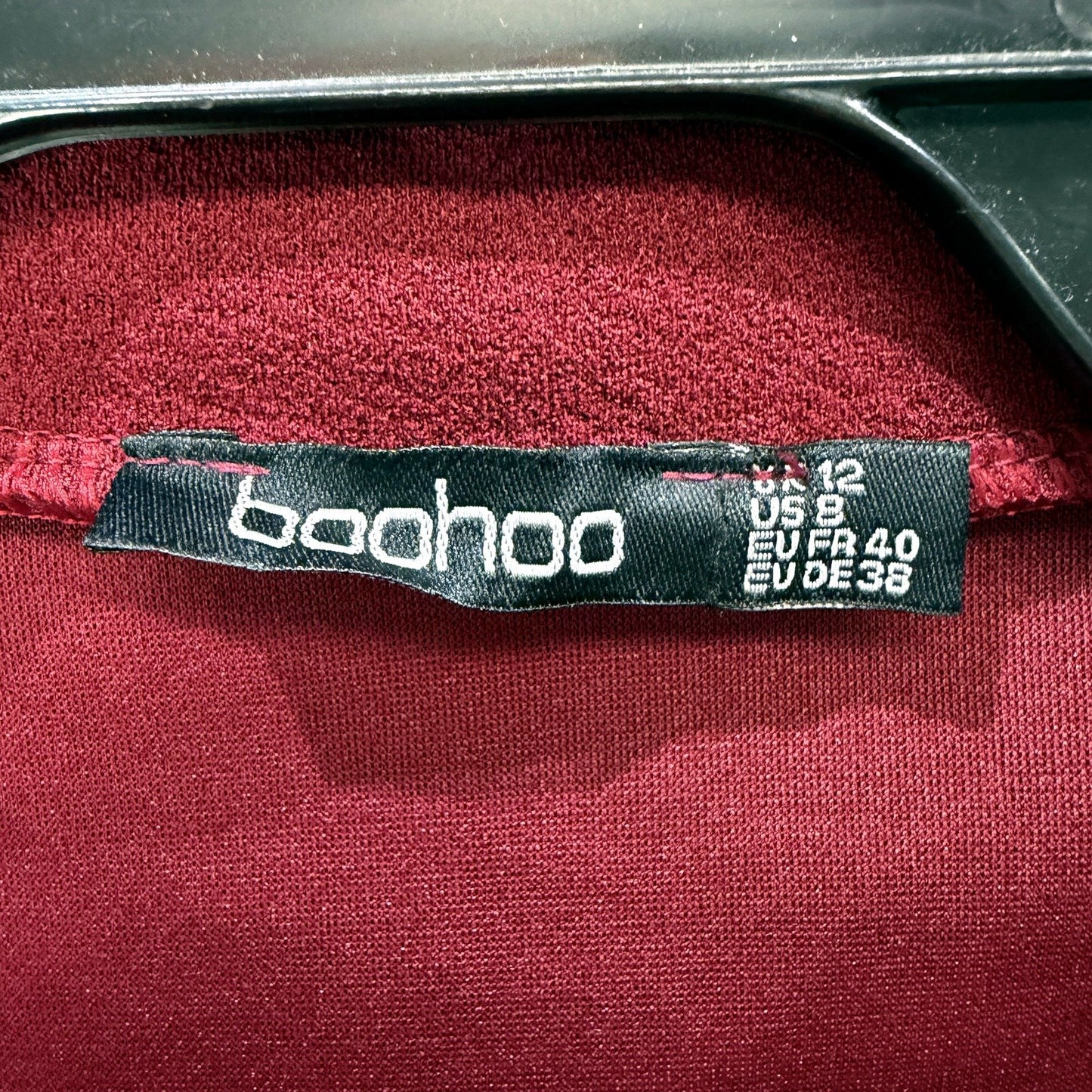 Boohoo Womens Red Open Cardigan Cozy Casual Pullover Sweatshirt Size 12
