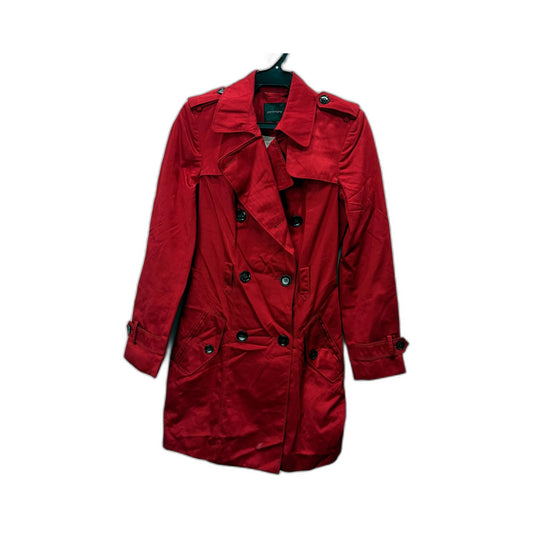 Portmans Womens Belted Trench Coat Red Classic Stylish Outerwear Size 6