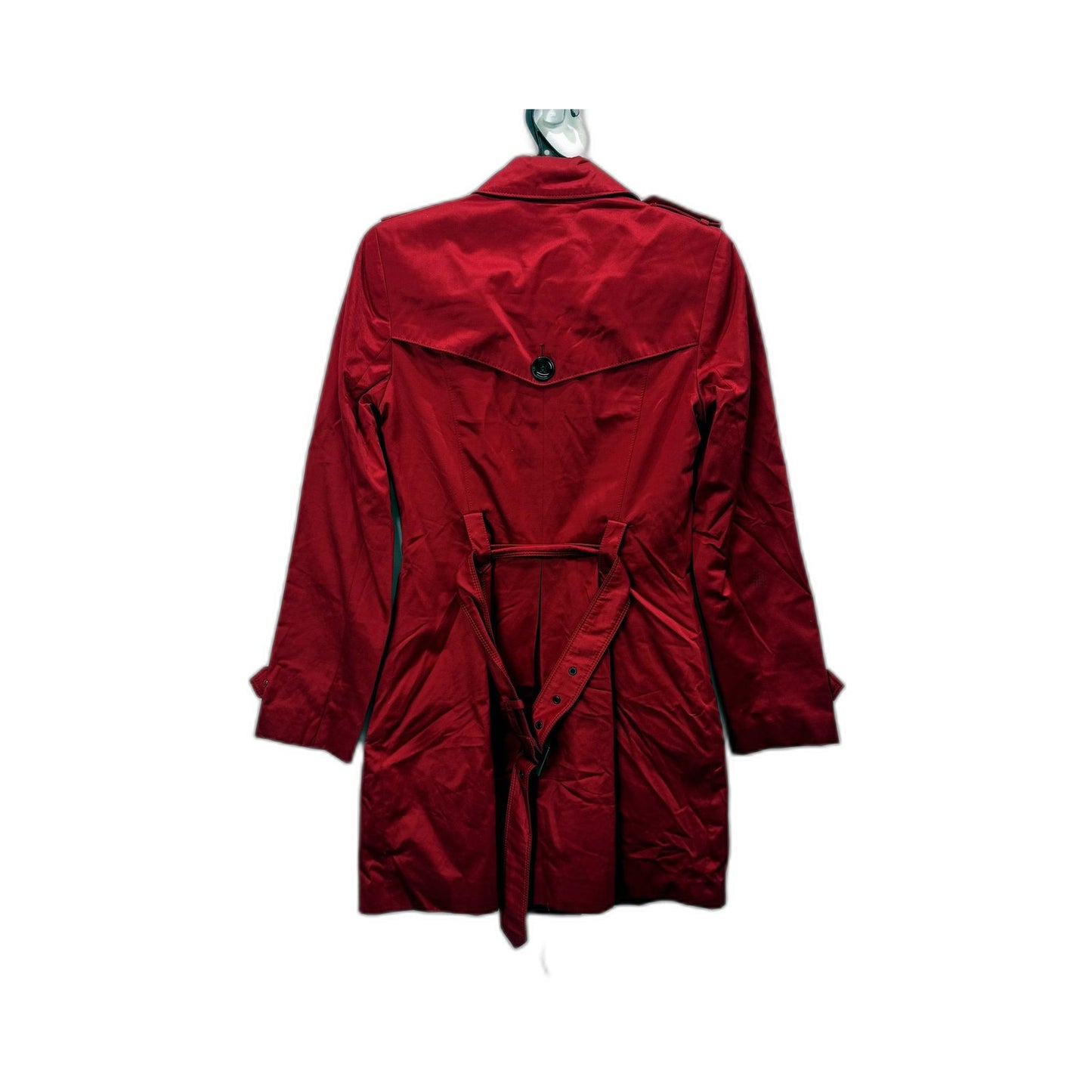 Portmans Womens Belted Trench Coat Red Classic Stylish Outerwear Size 6