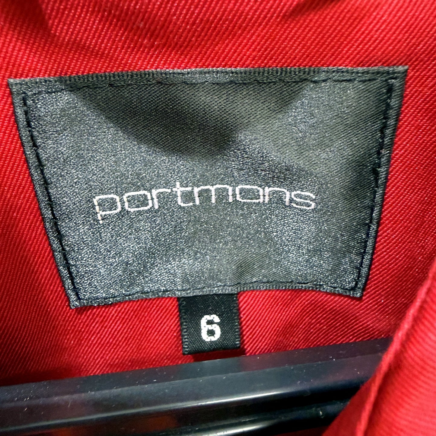 Portmans Womens Belted Trench Coat Red Classic Stylish Outerwear Size 6