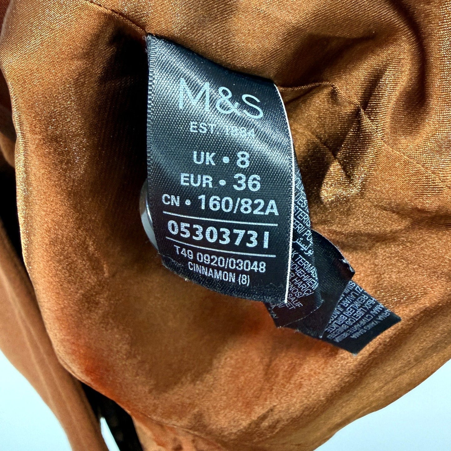 M&S Womens Double Breasted Brown Wool Coat - Size 8