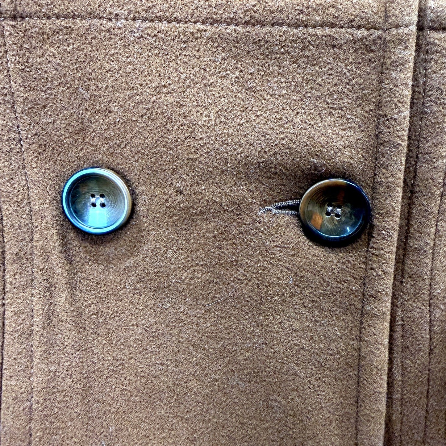 M&S Womens Double Breasted Brown Wool Coat - Size 8