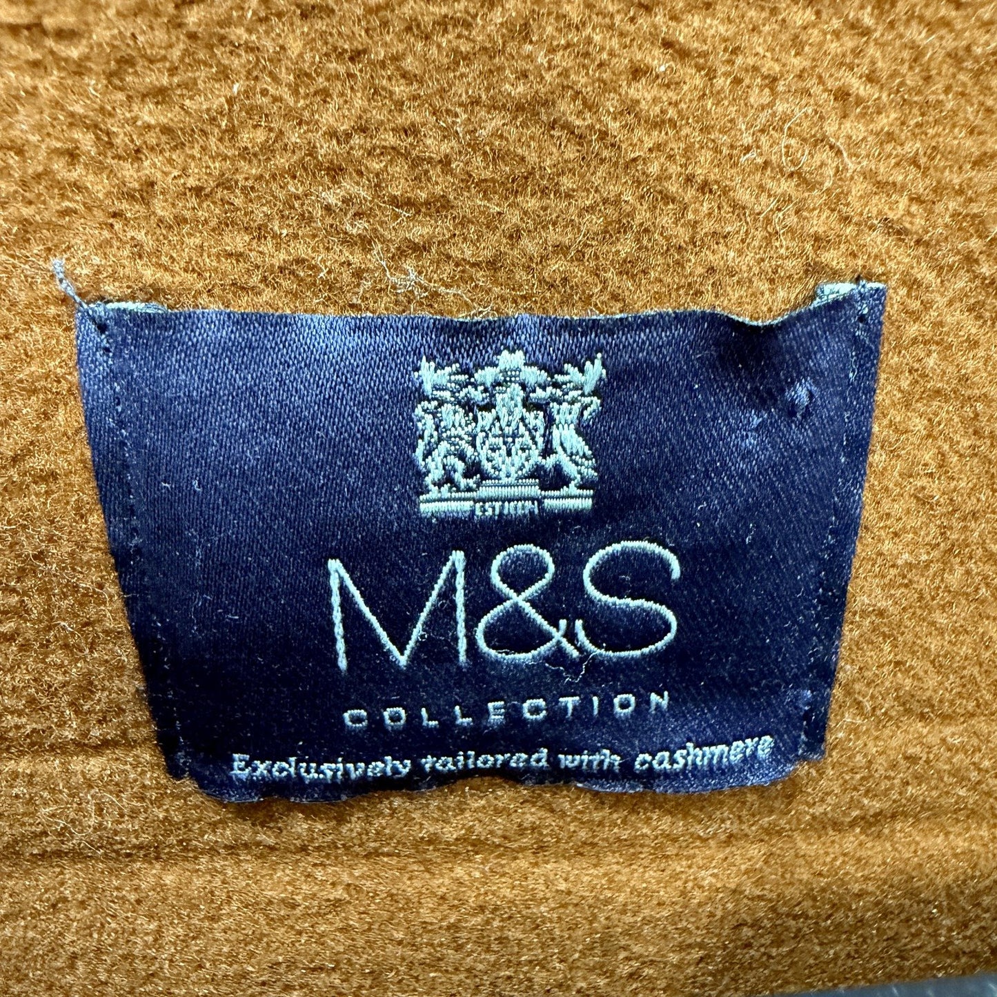 M&S Womens Double Breasted Brown Wool Coat - Size 8