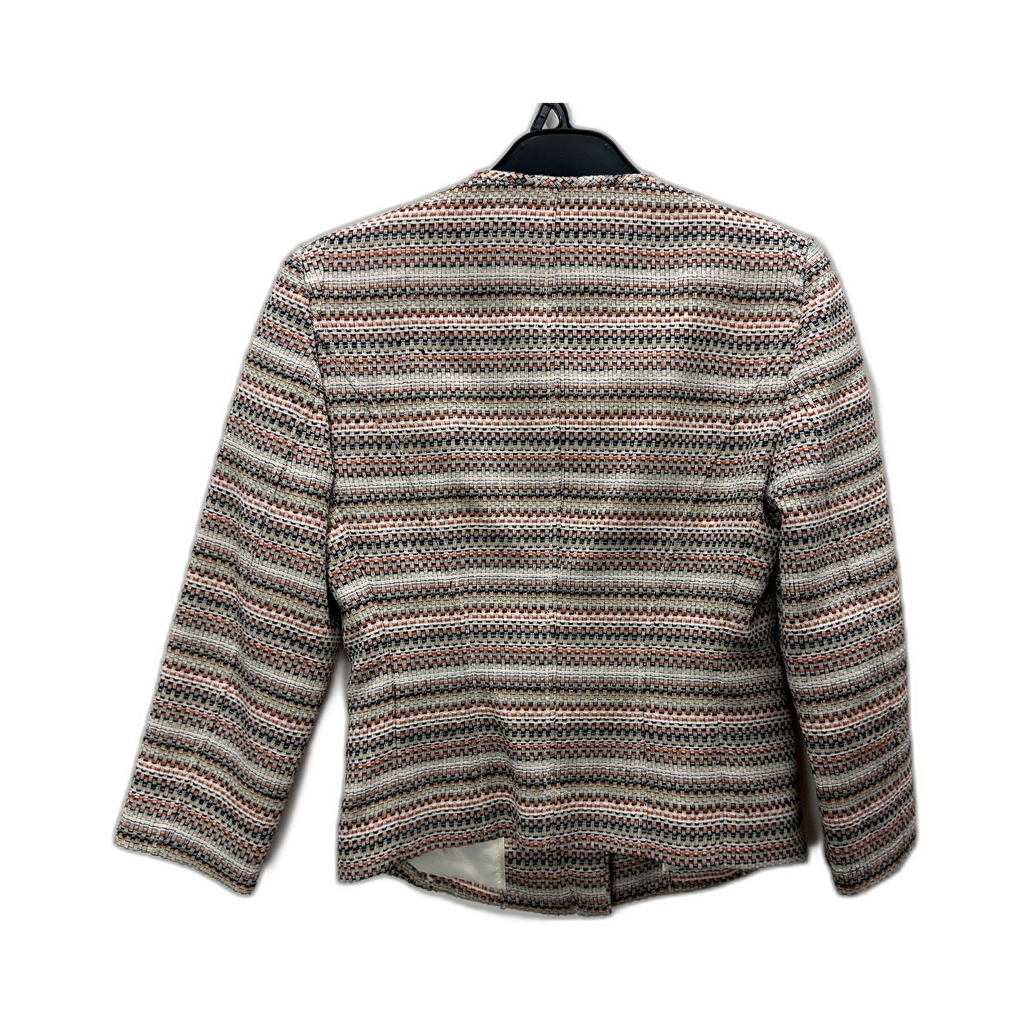 Marcs Womens Collarless Multicolor Striped Tweed Jacket for XS Size
