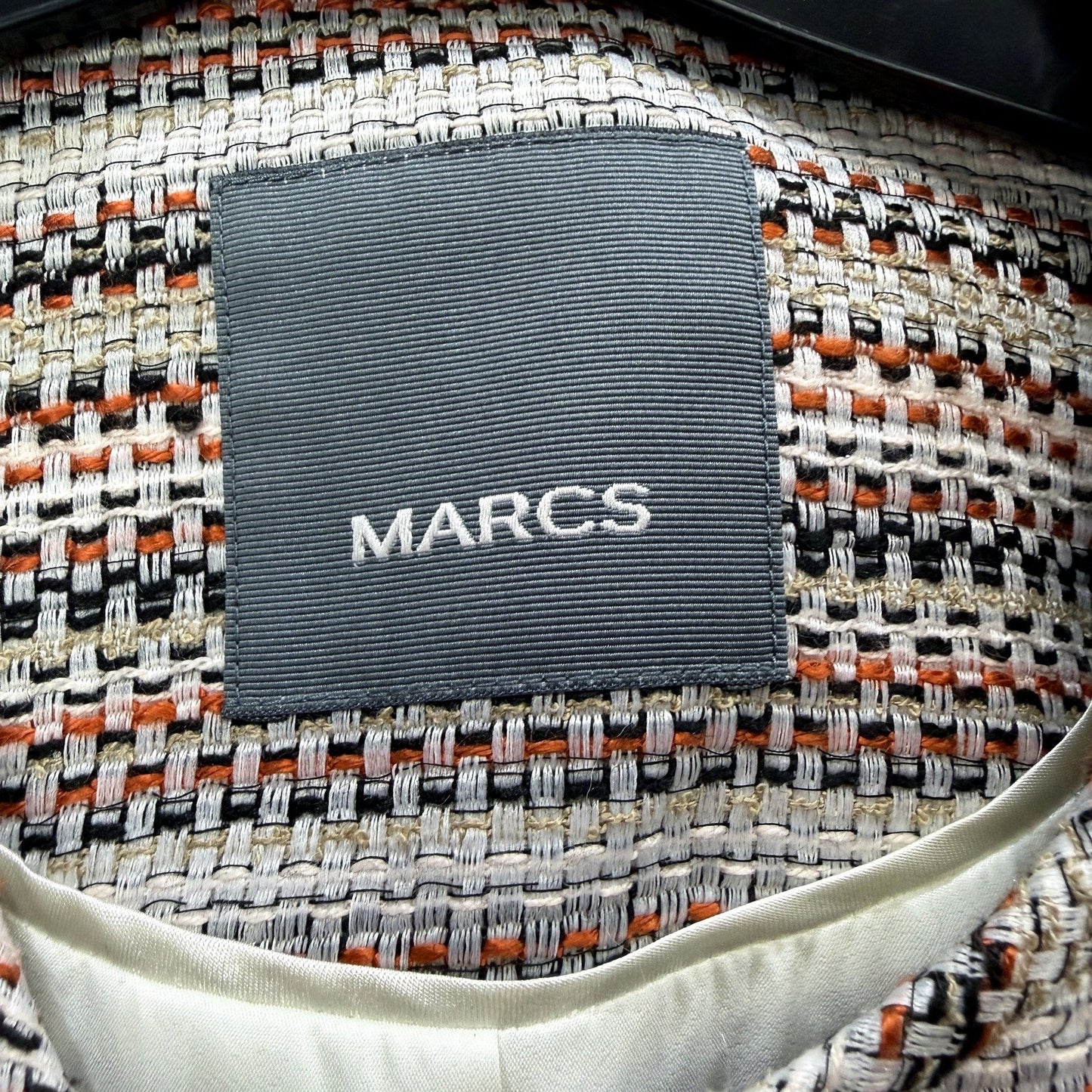 Marcs Womens Collarless Multicolor Striped Tweed Jacket for XS Size