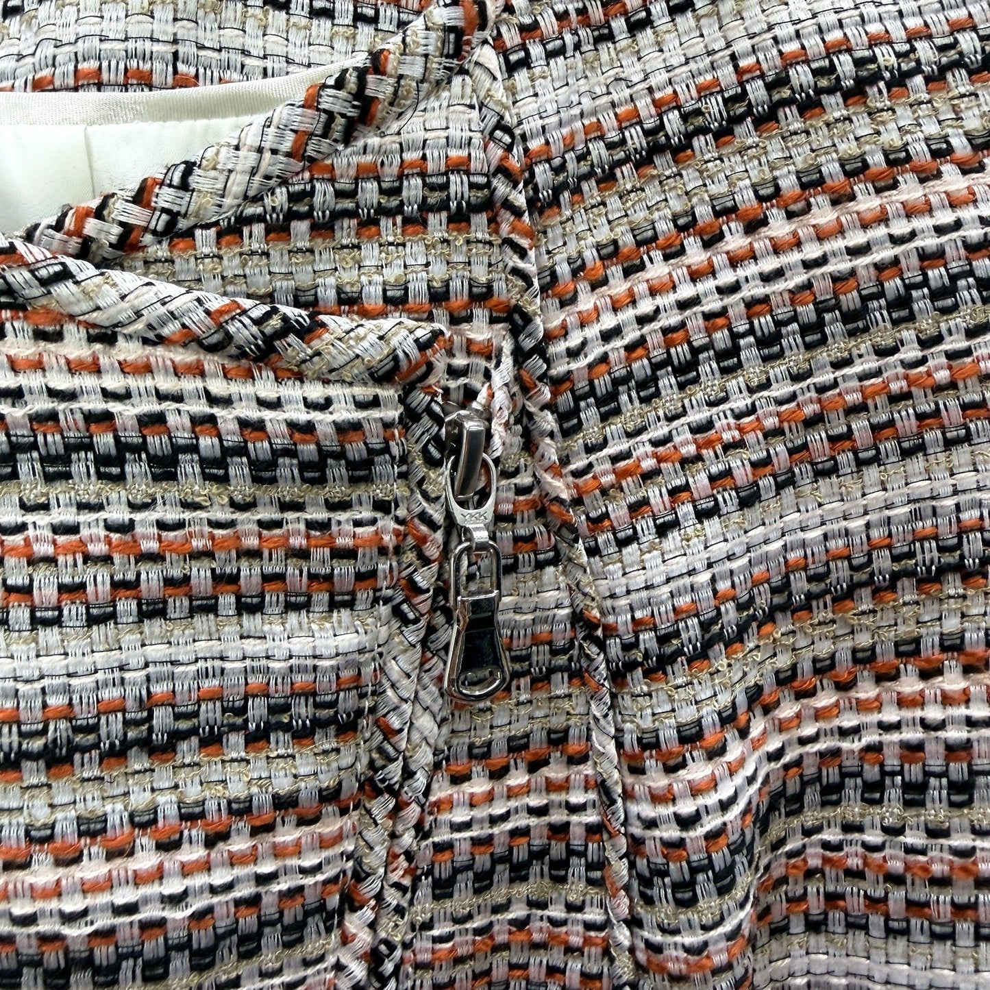 Marcs Womens Collarless Multicolor Striped Tweed Jacket for XS Size