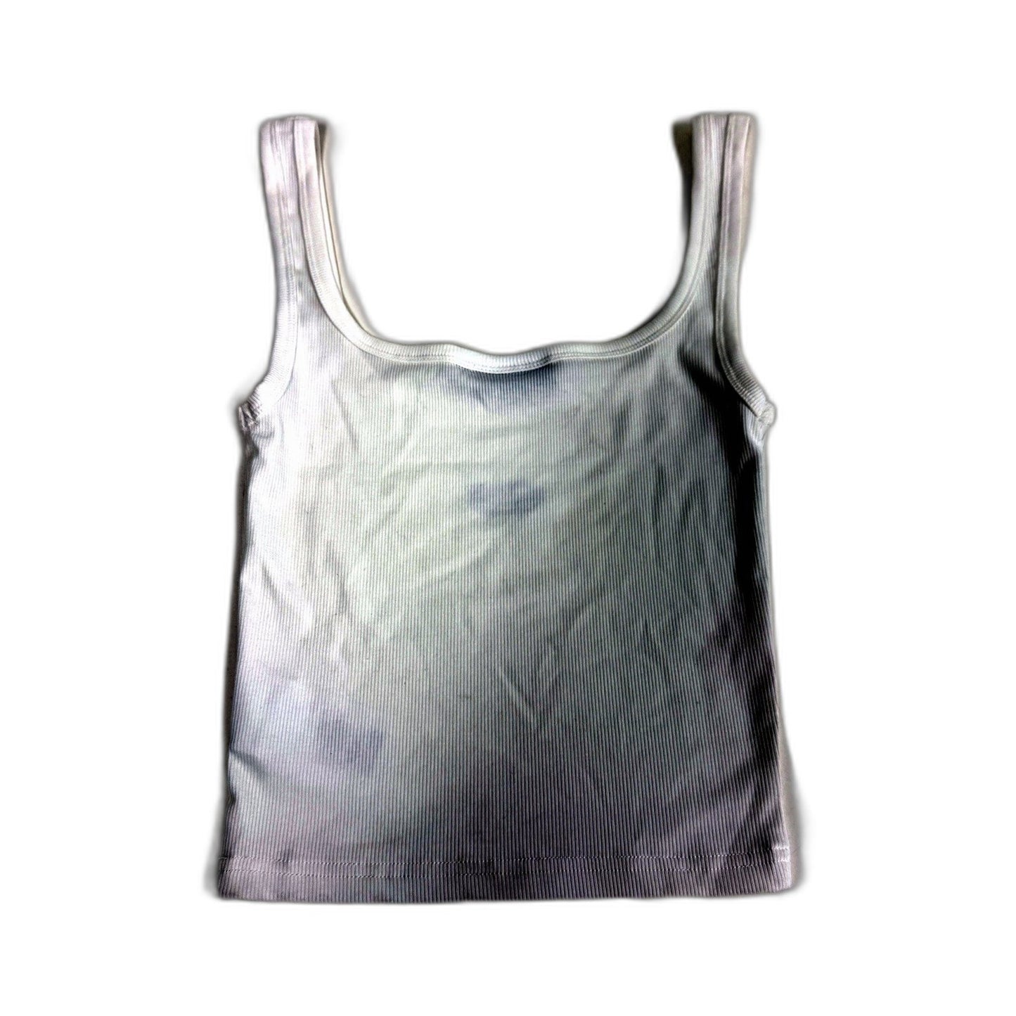 Neon Hart Womens Ribbed Tank Top Casual Athletic White Shirt Size Small NEW