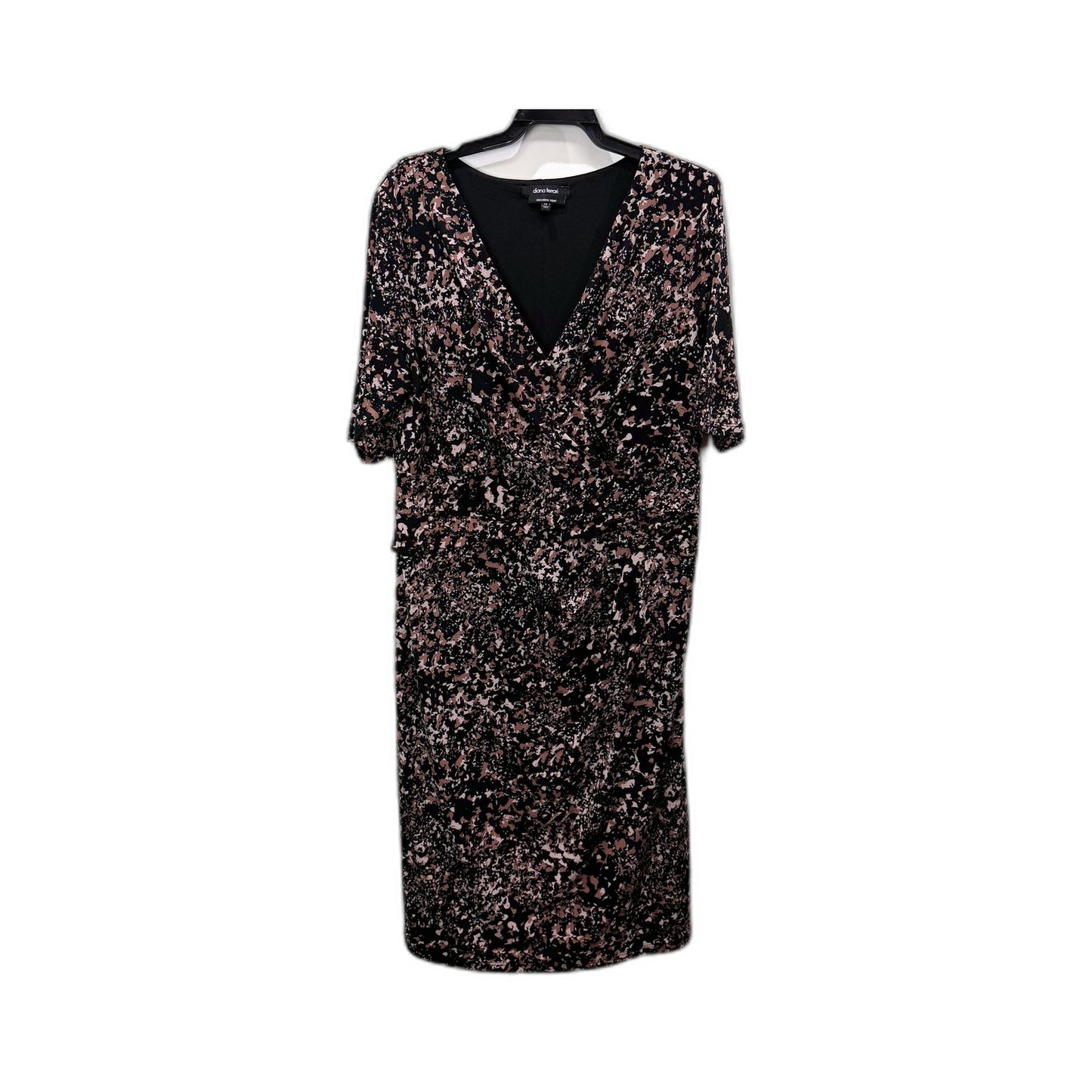 Diana Ferrari Womens Floral Print Midi Dress in Multi Color & - Size 14