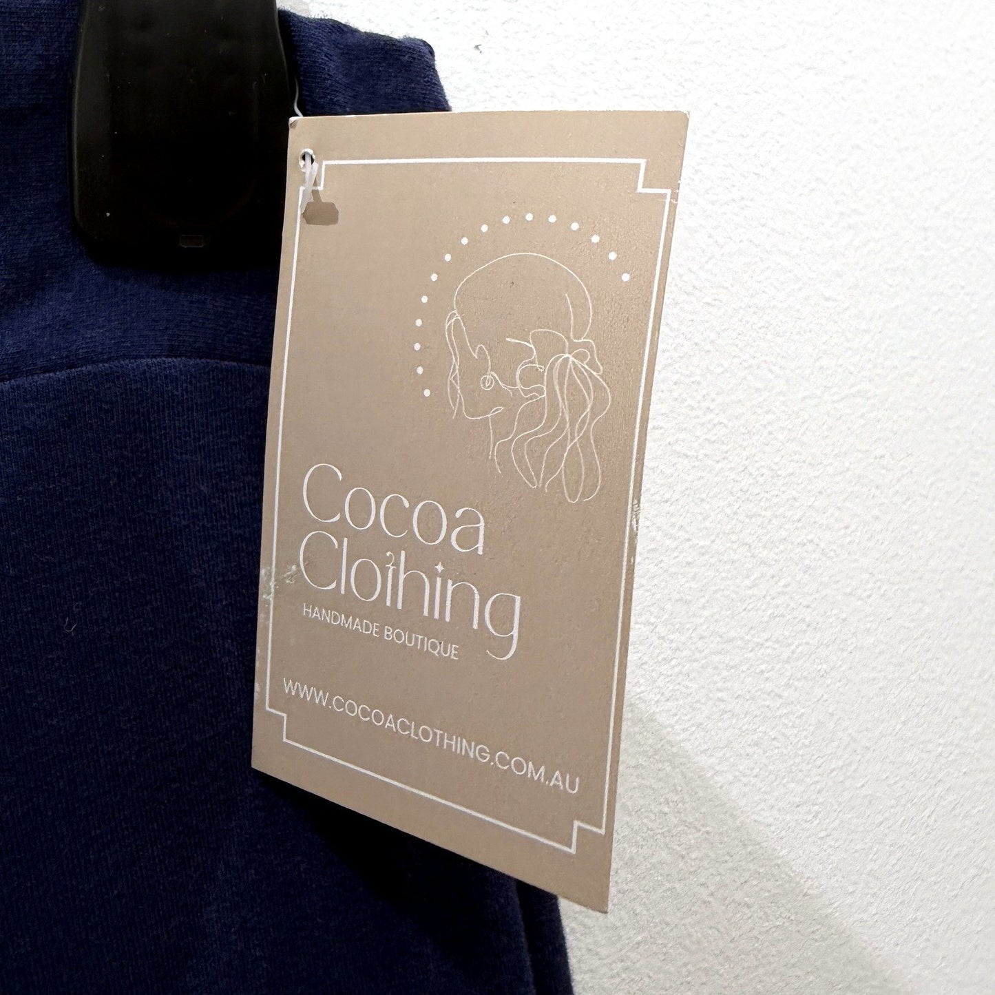 Cocoa Clothing Womens Flared Navy Blue Pants Size Small NEW