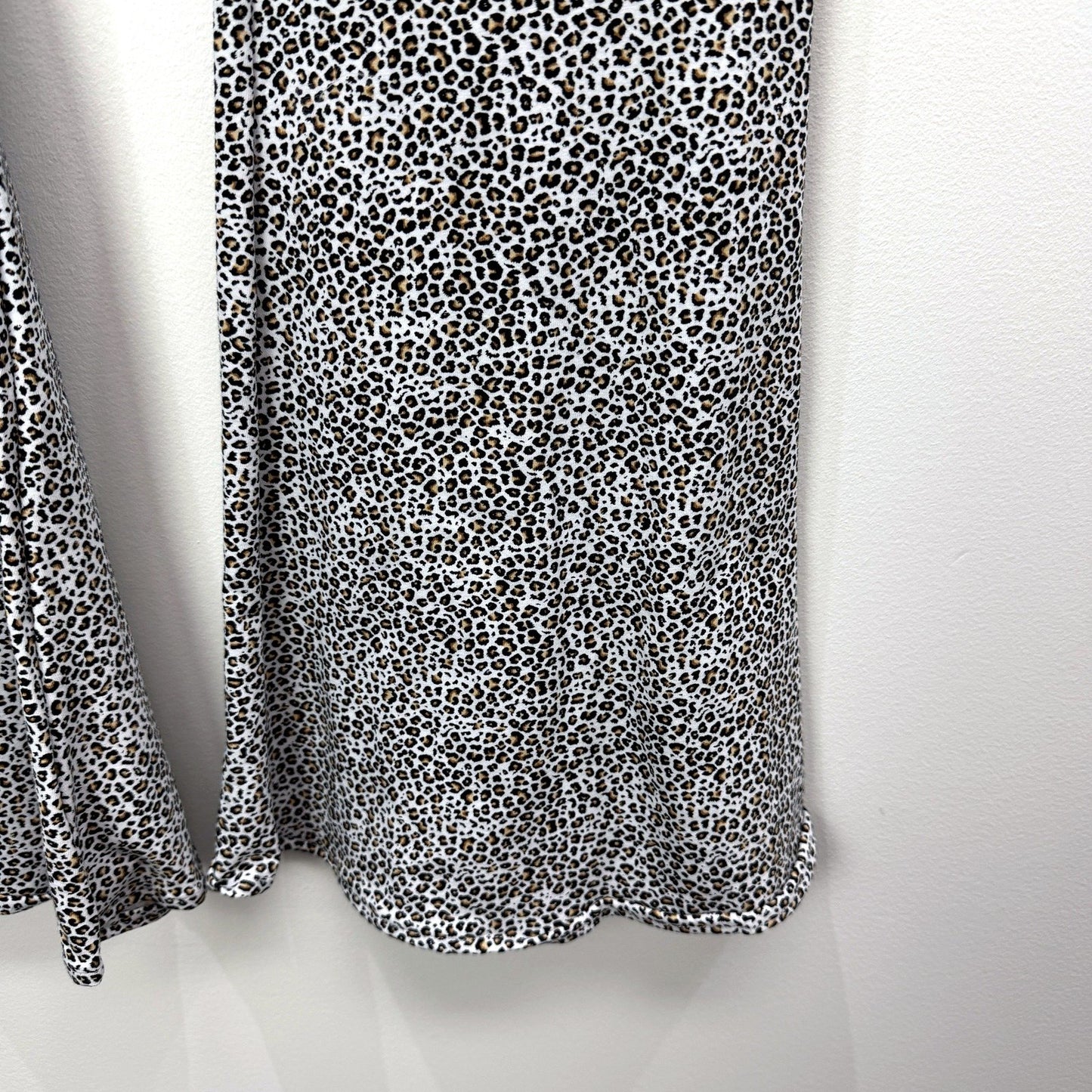 Cocoa Clothing Womens Flared Leopard Print Polyester Pants Size M NEW