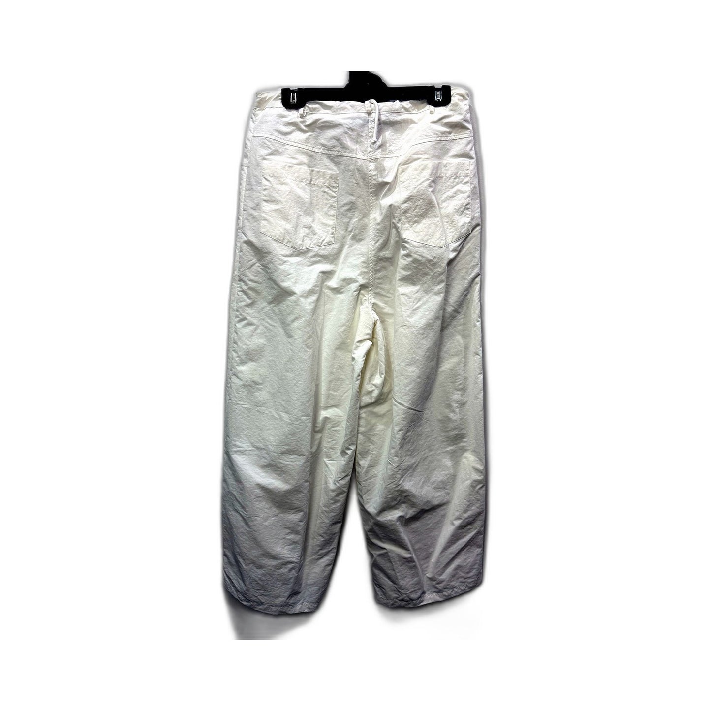 Lioness Womens White Cotton Cargo Pants with Drawstring Small NEW