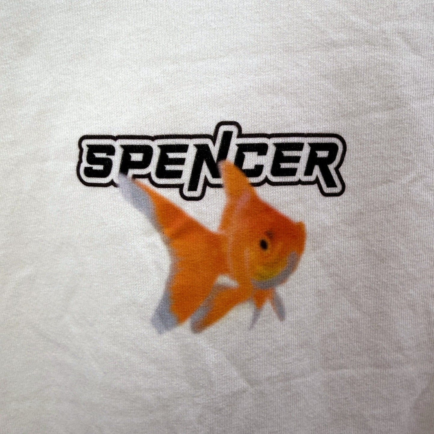 Spencer Project Mens Goldfish Graphic White Cotton T-Shirt in XXL NEW
