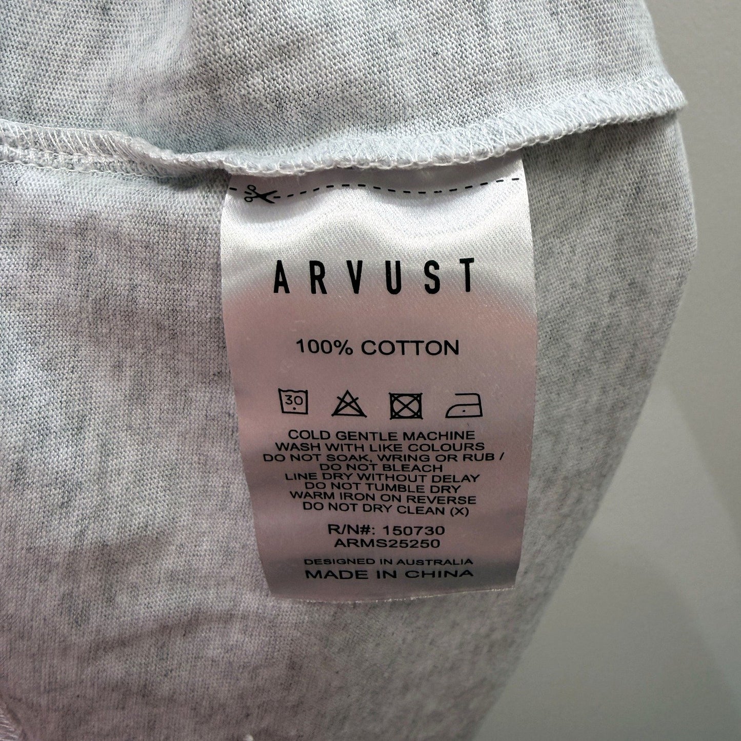 Arvust Mens T-Shirt Gray Pullover Sweatshirt Comfortable Cotton Casual Size NEW