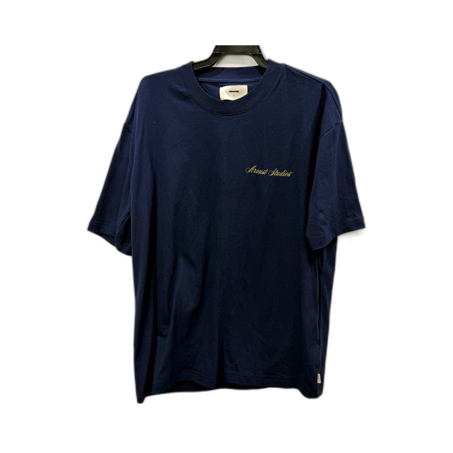 Arvust Mens Navy Blue Pullover Cotton T-Shirt, Comfortable Fit Size S