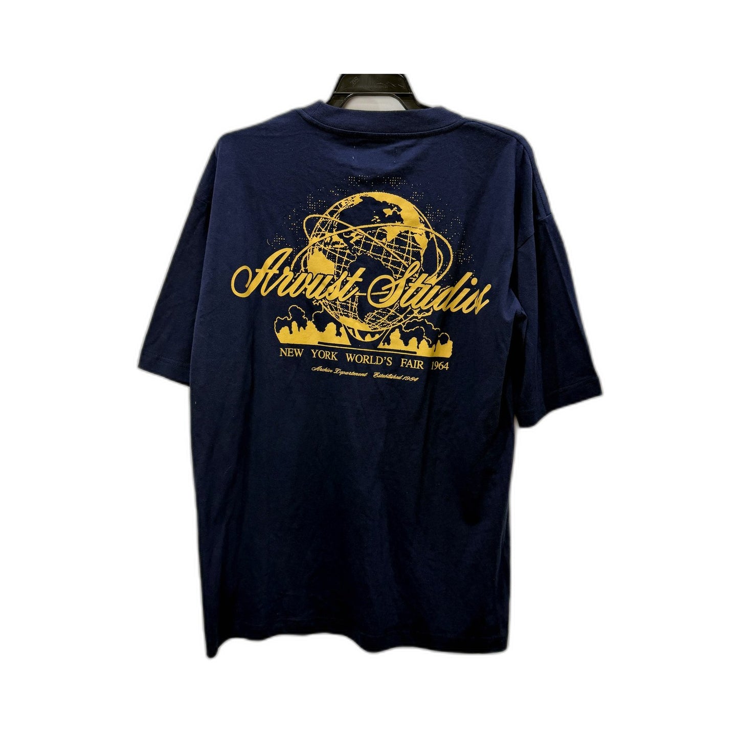 Arvust Mens Navy Blue Pullover Cotton T-Shirt, Comfortable Fit Size S