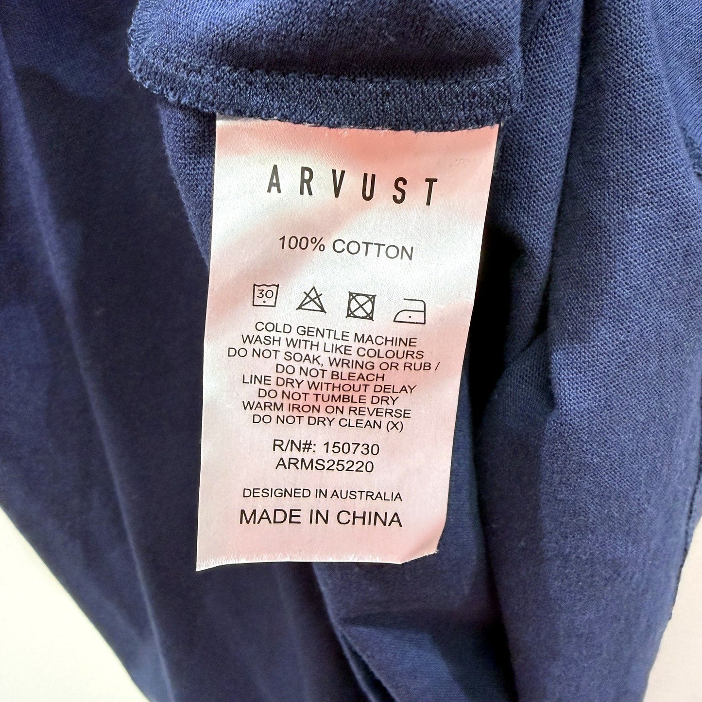 Arvust Mens Navy Blue Pullover Cotton T-Shirt, Comfortable Fit Size S