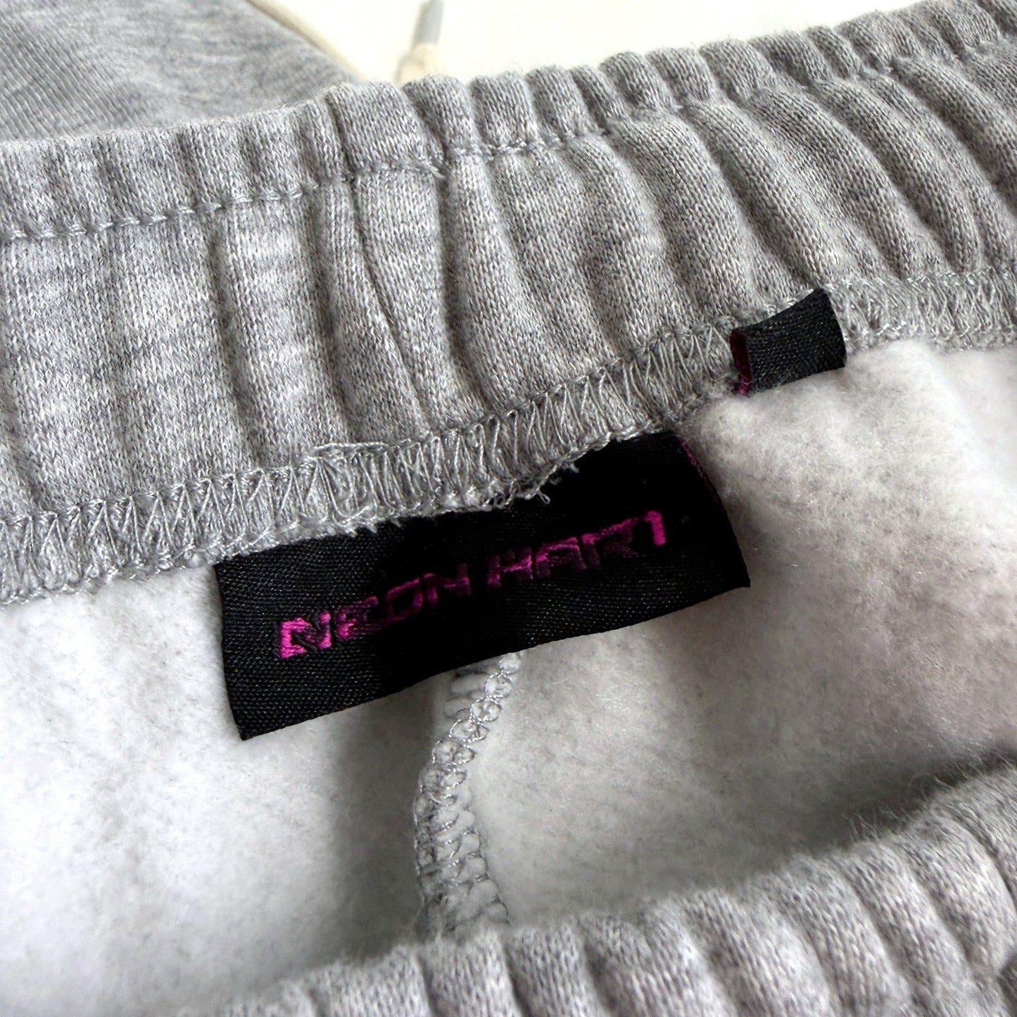 Neon Hart Womens Fleece Flared Joggers Gray Drawstring Pockets Size Small NEW